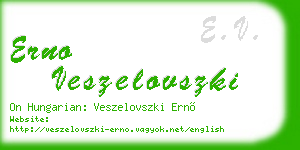 erno veszelovszki business card